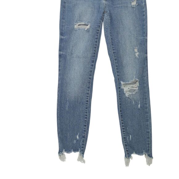 Judy Blue Raw Hem Distressed Skinny Fit Stretch Denim Jeans 5/27 - Picture 7 of 16